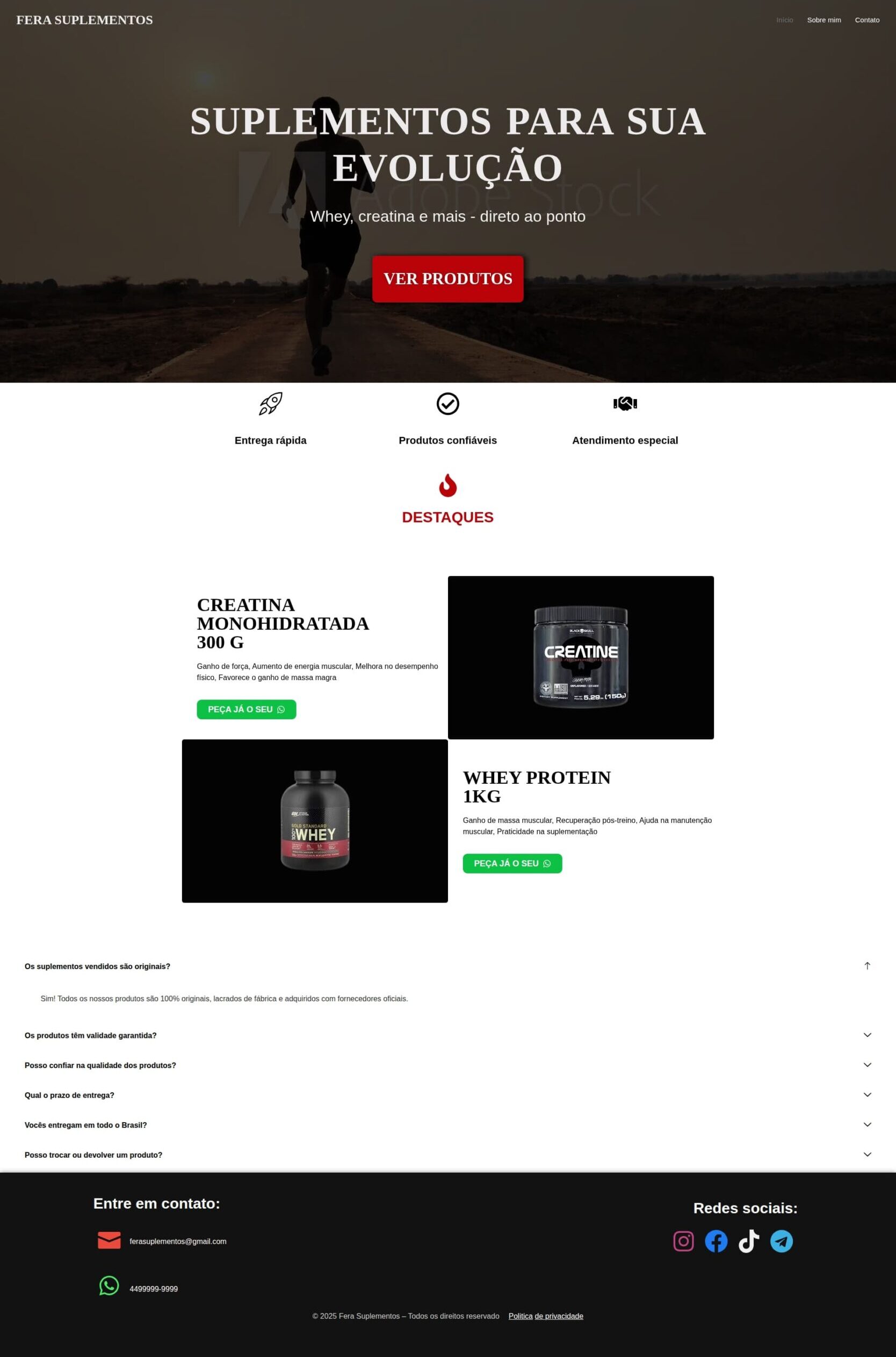 Vitrine de suplementos